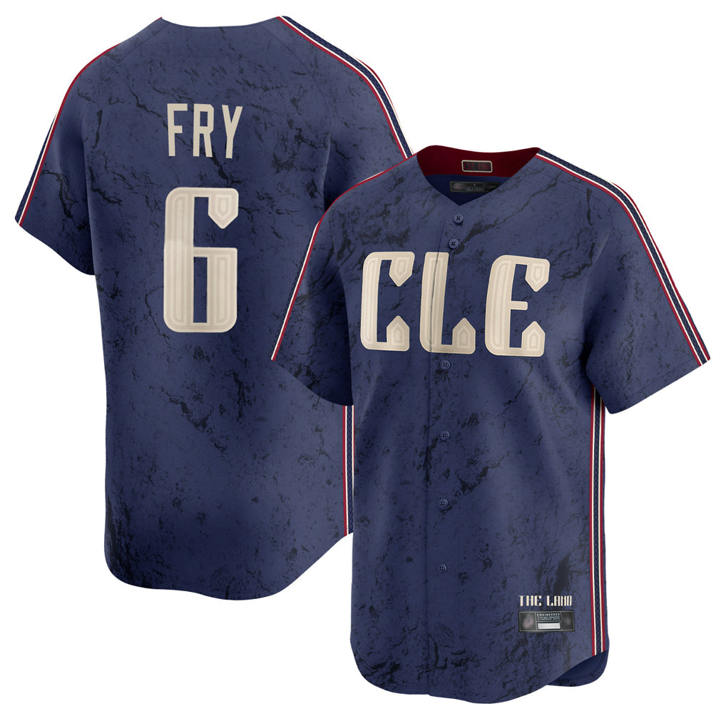 C.Guardians #6 David Fry Player Navy City Connect Limited Home Hdoa Stitched Jerseys