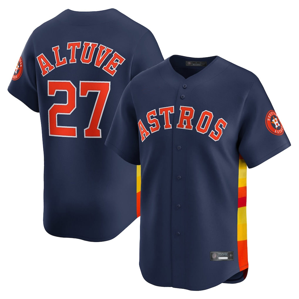 H.Astros #27 Jose Altuve Player Navy Home Limited Hdoa Stitched Jerseys