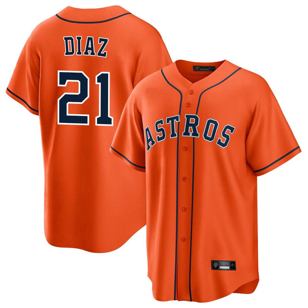 H.Astros #21 Yainer Diaz Player Orange Home Game Hdoa Stitched Jerseys