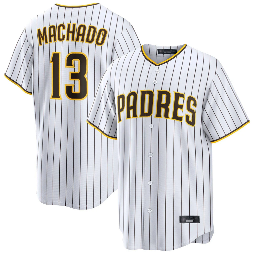 S.Diego Padres #13 Manny Machado Player White Home Limited Hdoa Stitched Jerseys