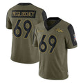 D.Broncos #69 Mike McGlinchey Player Olive Salute To Service Limited Game Hdoa Stitched Jerseys