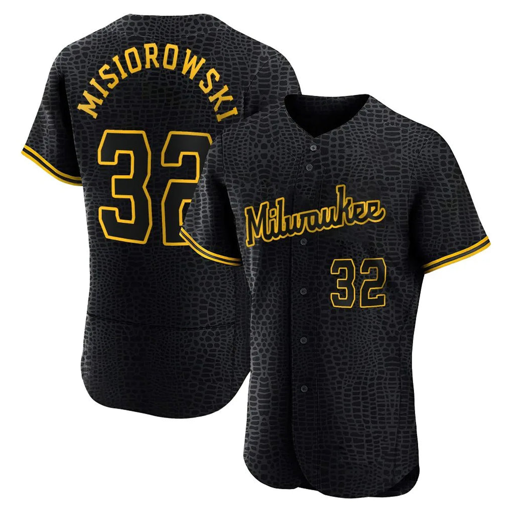 M.Brewers #32 Jacob Misiorowski Player Black Snake Skin City Home Limited Elite Hdoa Stitched Jerseys