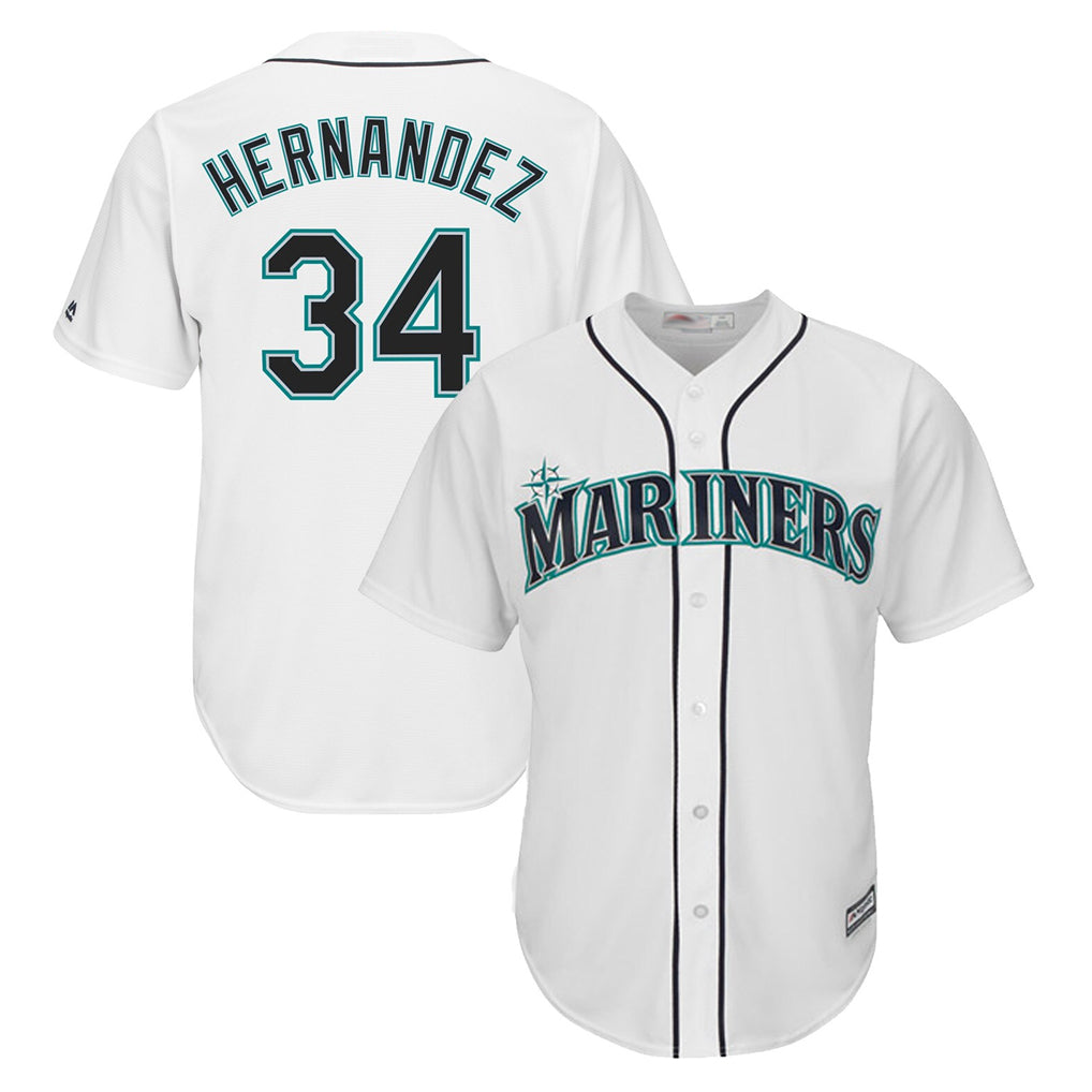 S.Mariners #34 Felix Hernandez Player White Majestic Home Cool Base Limited Hdoa Stitched Jerseys