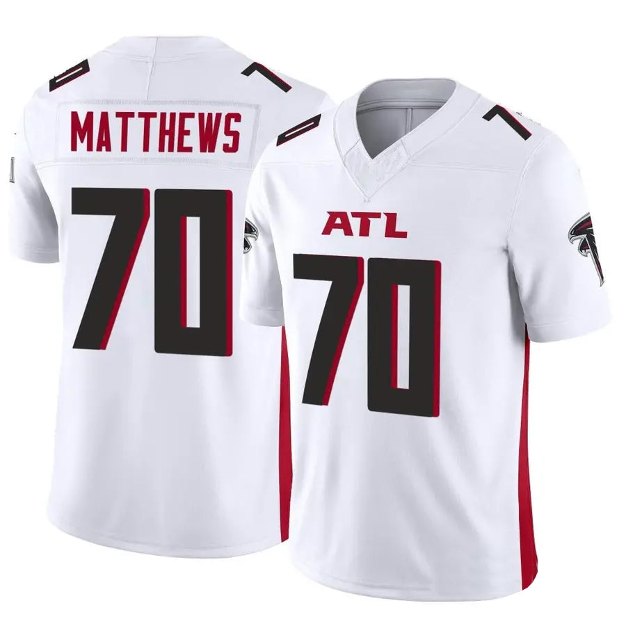 A.Falcons #70 Jake Matthews Player White Vapor F.U.S.E. Limited Hdoa Stitched Jerseys