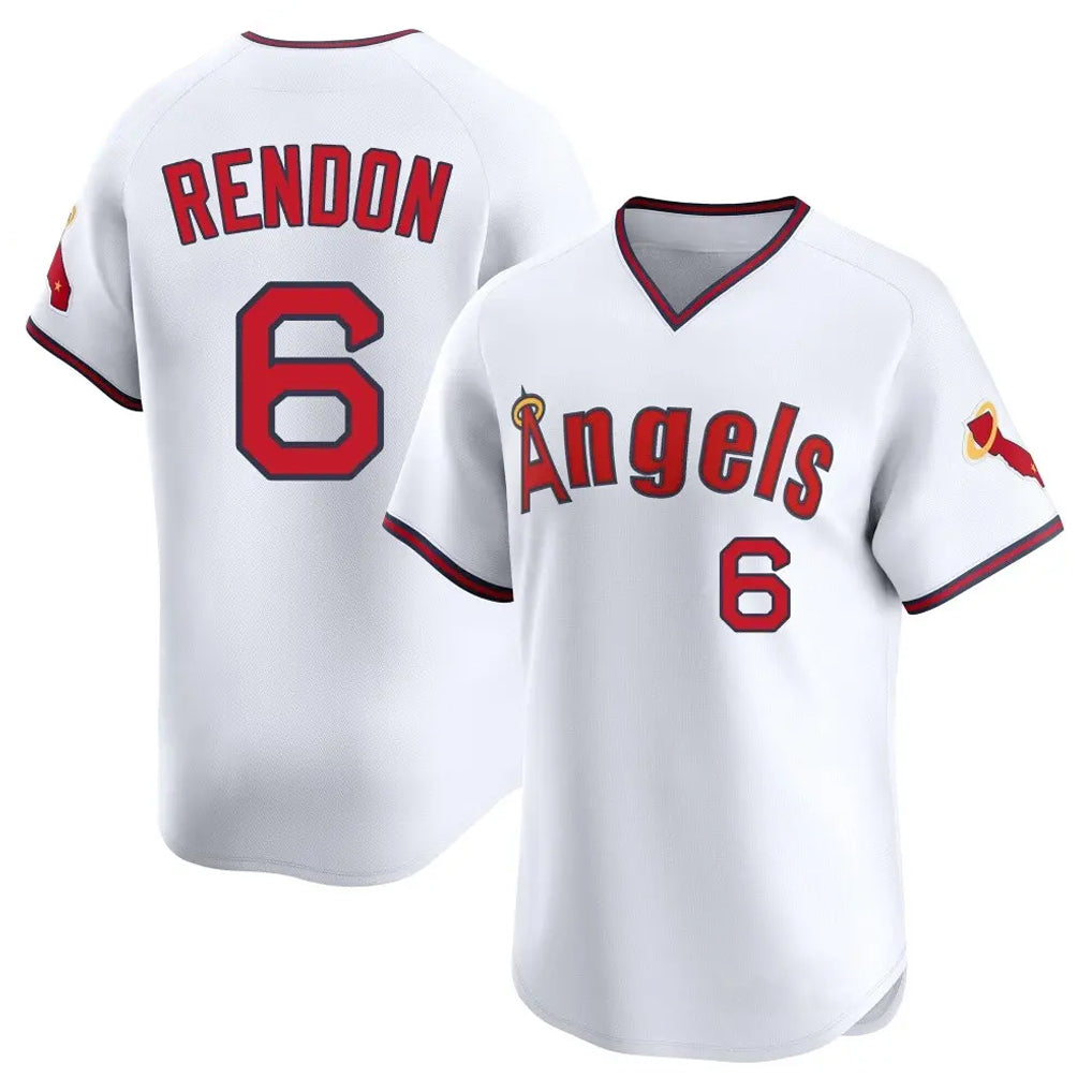 LA.Angels #6 Anthony Rendon Player White T-shirt Home Limited Hdoa Stitched Jerseys