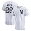 NY.Yankees #28 Austin Wells Player White Limited Elite Home Hdoa Stitched Jerseys