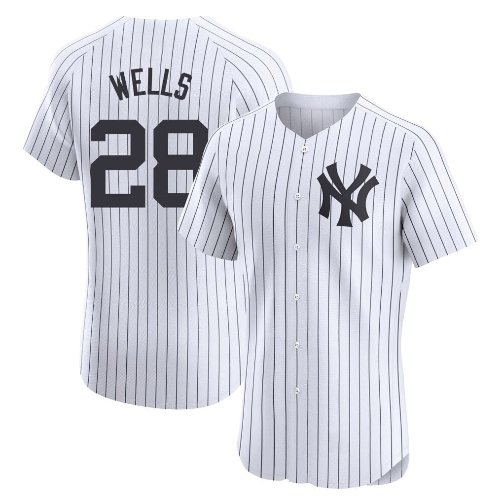 NY.Yankees #28 Austin Wells Player White Limited Elite Home Hdoa Stitched Jerseys