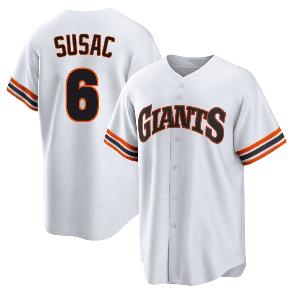 SF.Giants #6 Daniel Susac Player White Home Game Hdoa Stitched Jerseys