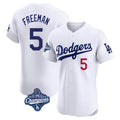 LA.Dodgers #5 Freddie Freeman Player White World Series Meet Limited Elite Home Hdoa Stitched Jerseys