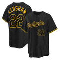 LA.Dodgers #22 Clayton Kershaw Player Black Snake Skin City Game Home Hdoa Stitched Jerseys