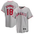 LA.Angels #18 Nolan Schanuel Player Gray Home Game Hdoa Stitched Jerseys