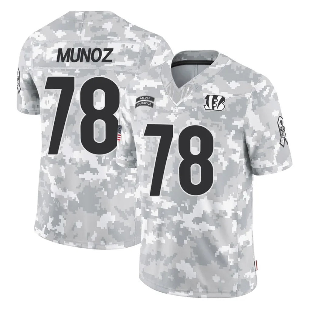 C.Bengals #78 Anthony Munoz Player Arctic Camo Salute to Service Limited Hdoa Stitched Jerseys
