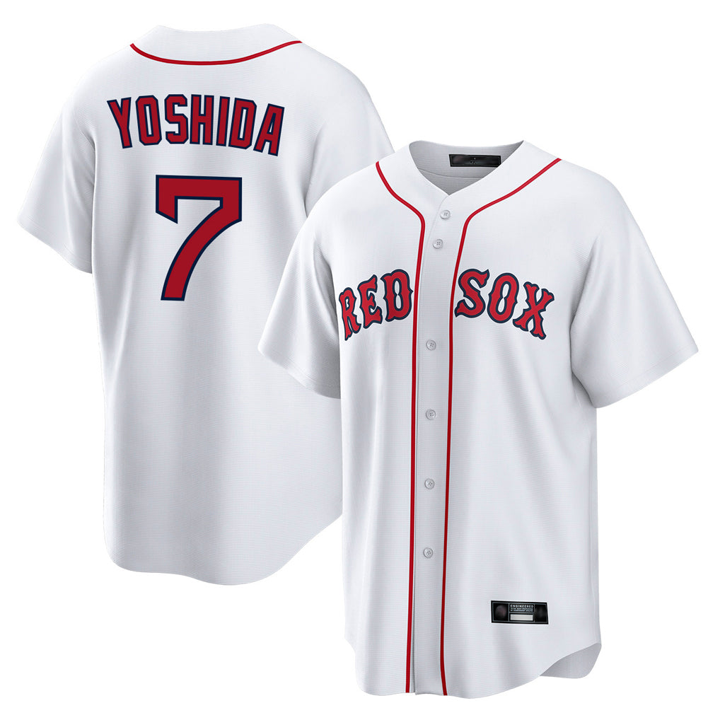 B.Red Sox #7 Masataka Yoshida Player White Home Game Hdoa Stitched Jerseys