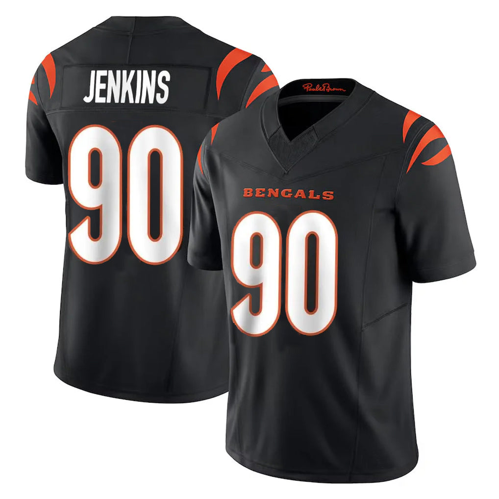C.Bengals #90 Kris Jenkins Jr Player Black Vapor F.U.S.E. Limited Home Game Hdoa Stitched Jerseys