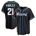 M.Marlins #21 Graham Pauley Player Black Fashion Out Home Game Hdoa Stitched Jerseys