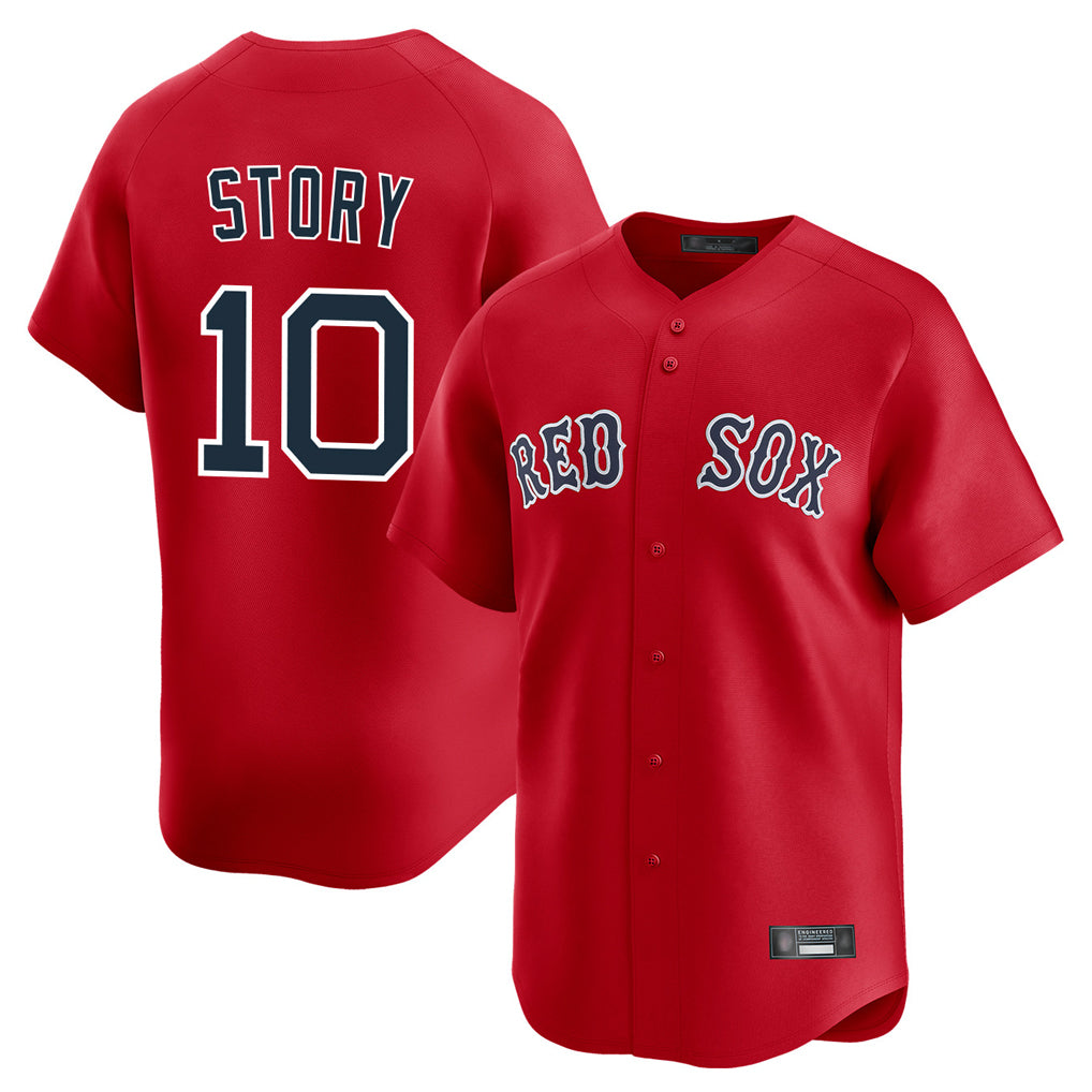 B.Red Sox #10 Trevor Story Player Red Limited Home Game Hdoa Stitched Jerseys