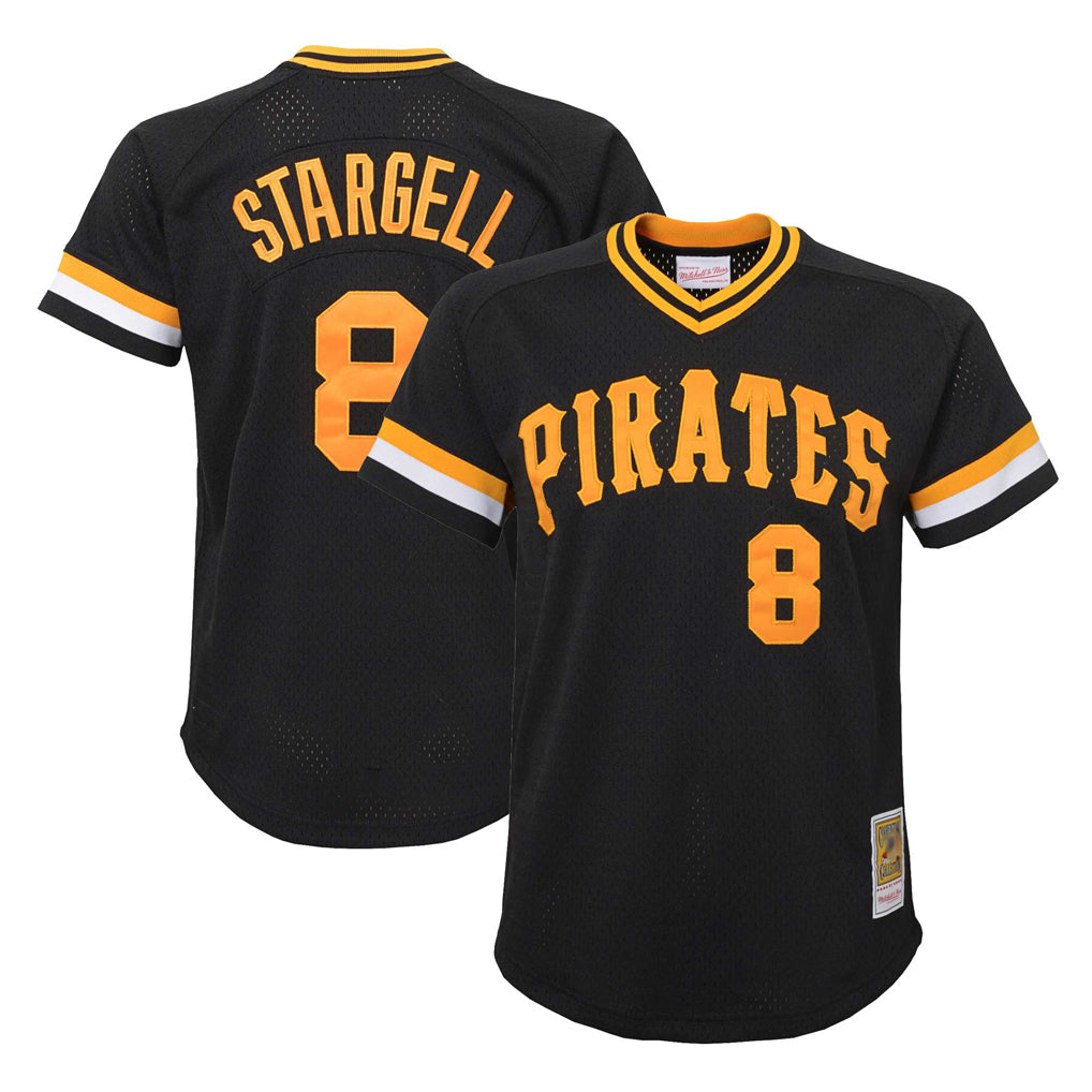 P.Pirates #8 Willie Stargell Player Black Mitchell & Ness Black Cooperstown Collection Mesh Batting Limited Hdoa Stitched Jerseys