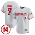 C.Reds #7 Spencer Steer Player Gray Vapor Premier Limited Home Hdoa Stitched Jerseys