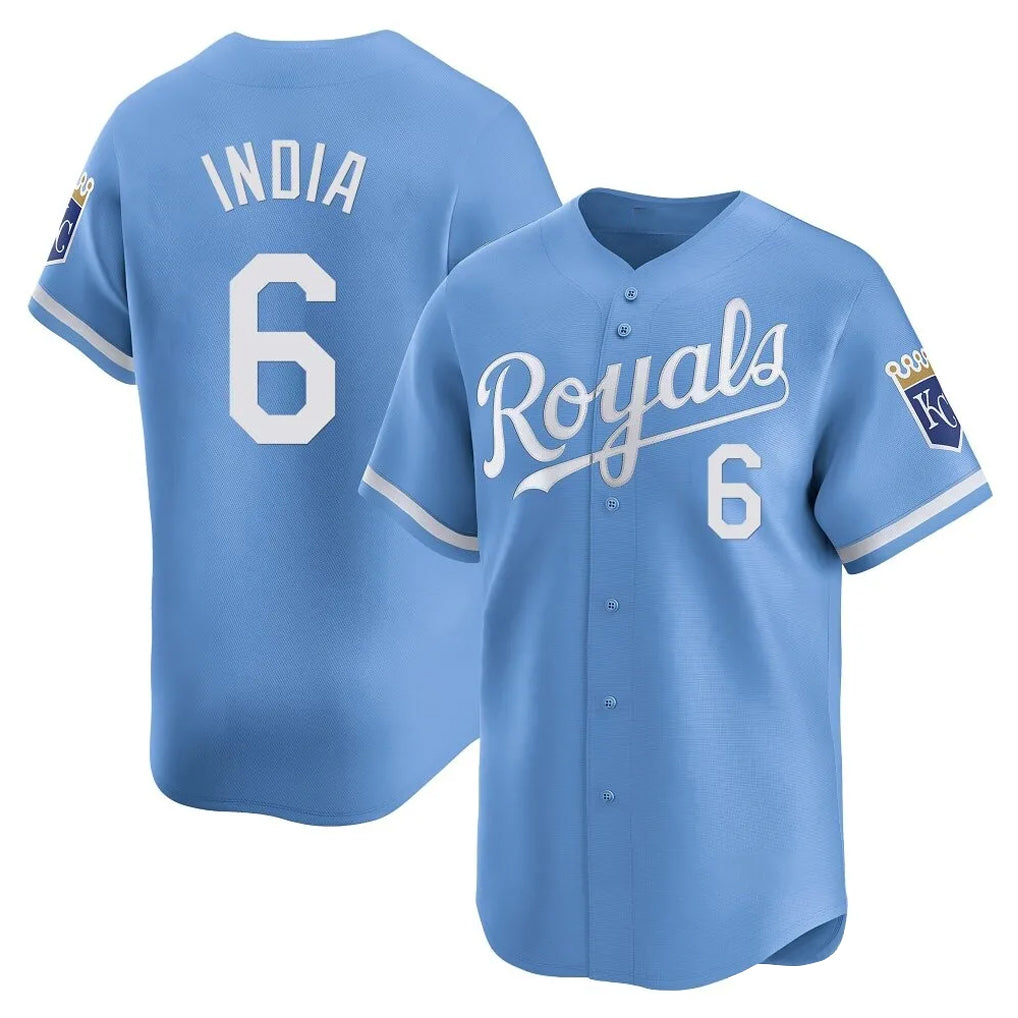 KC.Royals #6 Jonathan India Player Light Blue Alt Limited Home Hdoa Stitched Jerseys