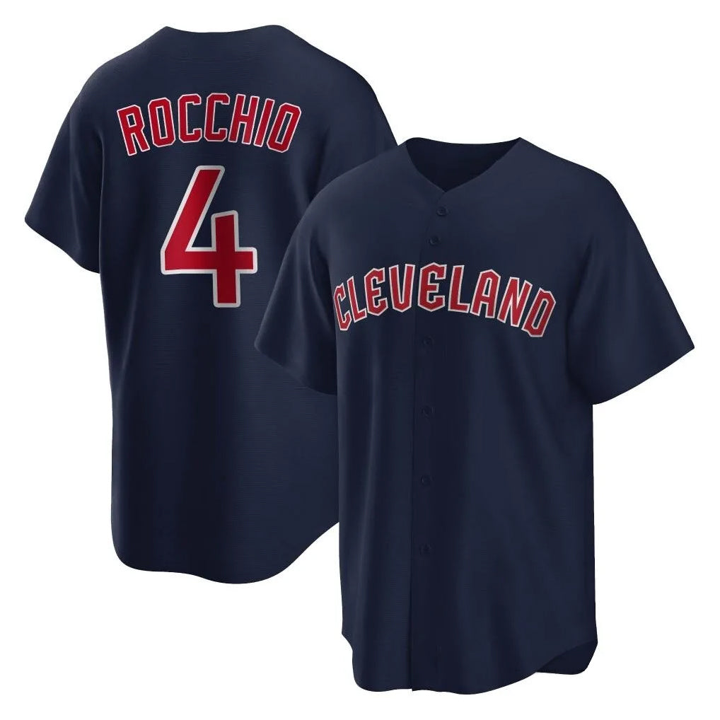 C.Guardians #4 Brayan Rocchio Player Navy Game Home Hdoa Stitched Jerseys