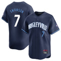C.Cubs #7 Dansby Swanson Player Navy City Connect Limited Home Hdoa Stitched Jerseys