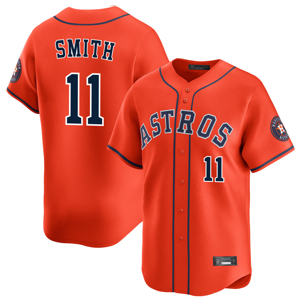 H.Astros #11 Cam Smith Player Orange Home Limited Hdoa Stitched Jerseys