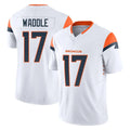 D.Broncos #17 Jaylen Waddle Player White Limited Vapor F.U.S.E. Home Game Hdoa Stitched Jerseys