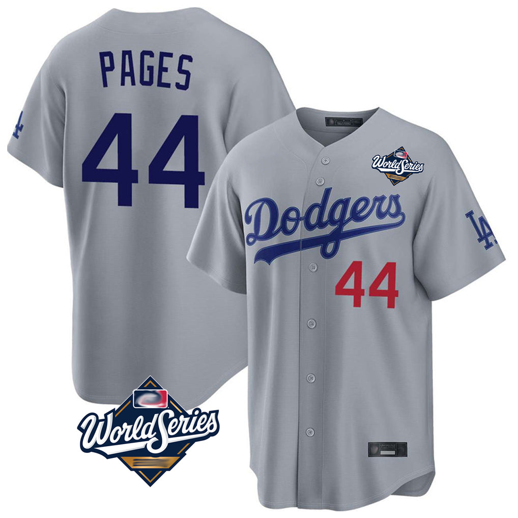 LA.Dodgers #44 Andy Pages Player Gray World Series Game Home Hdoa Stitched Jerseys