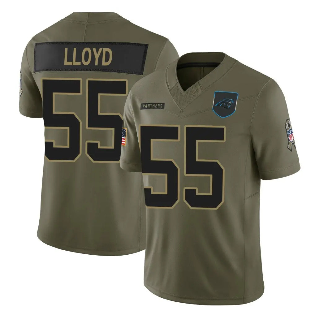 C.Panthers #55 Devin Lloyd Player Olive Salute to Service Limited Home Game Hdoa Stitched Jerseys