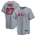 LA.Angels #27 Mike Trout Player Gray Home Game Hdoa Stitched Jerseys