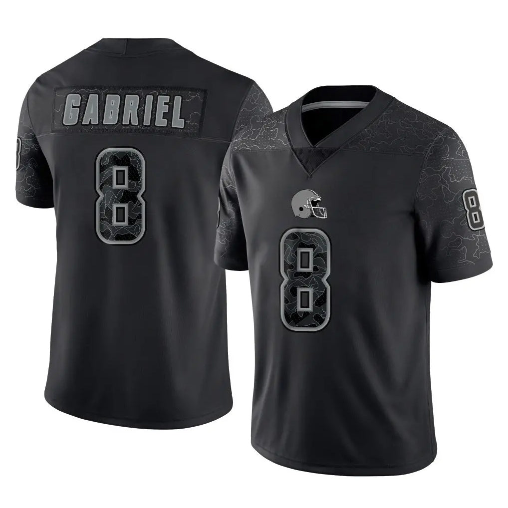 C.Browns #8 Dillon Gabriel Player Black Reflective Home Game Hdoa Stitched Jerseys
