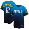 P.Phillies #12 Kyle Schwarber Player Blue City Connect Home Limited Hdoa Stitched Jerseys