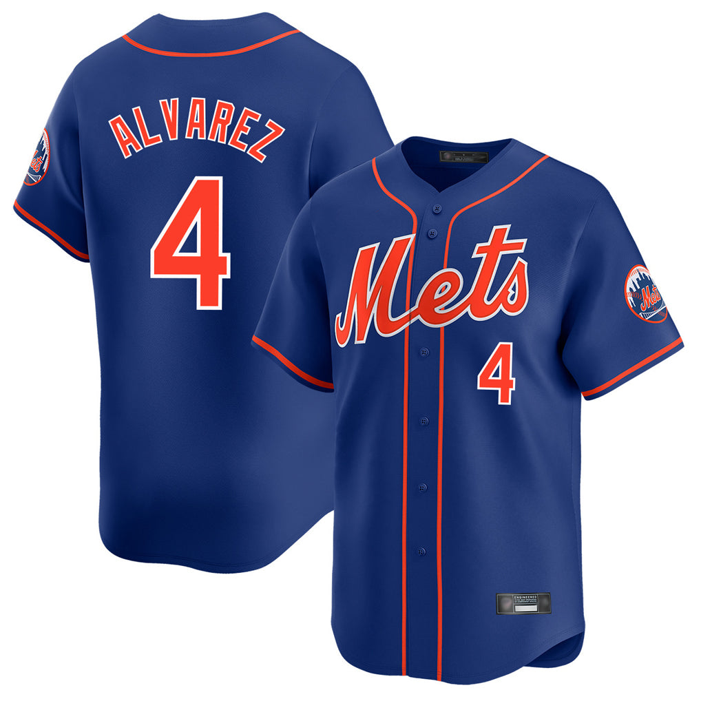 NY.Mets #4 Francisco Alvarez Player Royal Home Limited Hdoa Stitched Jerseys