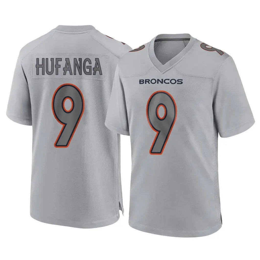 D.Broncos #9 Talanoa Hufanga Player Gray Atmosphere Fashion Limited Game Hdoa Stitched Jerseys