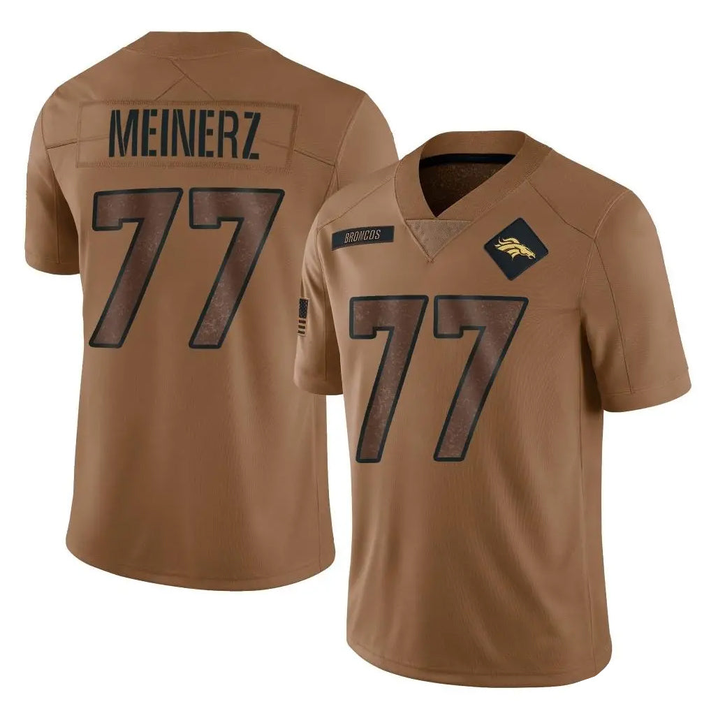 D.Broncos #77 Quinn Meinerz Player Brown Salute To Service Limited Hdoa Stitched Jerseys