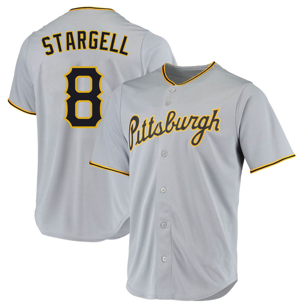 P.Pirates #8 Willie Stargell Player Gray Road Home Game Hdoa Stitched Jerseys