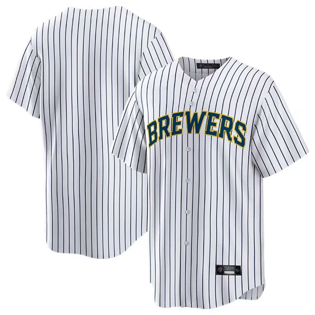 M.Brewers ## Brewers Blank Player White Stripes Home Game Hdoa Stitched Jerseys