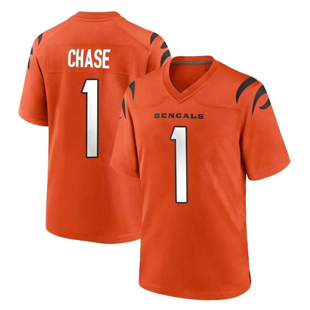 C.Bengals #1 Ja'Marr Chase Player Orange Home Game Hdoa Stitched Jerseys