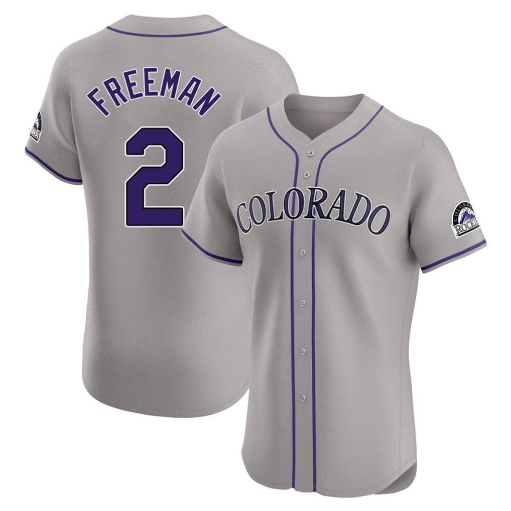 C.Rockies #2 Tyler Freeman Player Gray Limited Elite Home Hdoa Stitched Jerseys