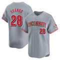 C.Reds #28 Eugenio Su¨¢rez Player Gray Home Limited Hdoa Stitched Jerseys