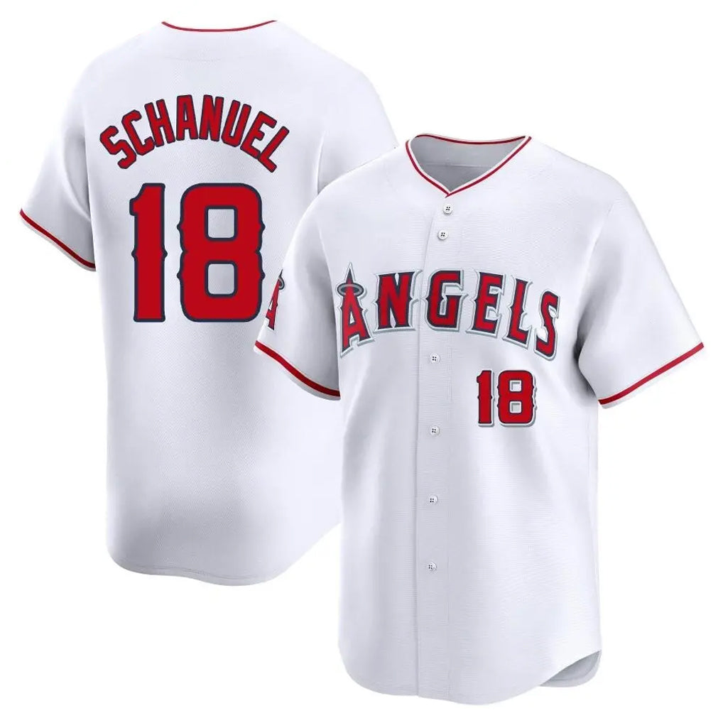 LA.Angels #18 Nolan Schanuel Player White Limited Home Hdoa Stitched Jerseys