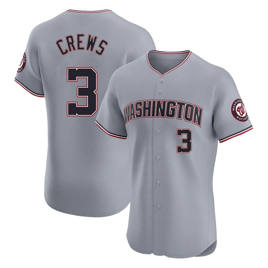 W.Nationals #3 Dylan Crews Player Gray City Connect Elite Alternate Hdoa Hdoa Stitched Jerseys