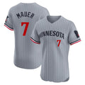 M.Twins #7 Joe Mauer Player Gray Home Limited Elite Hdoa Stitched Jerseys