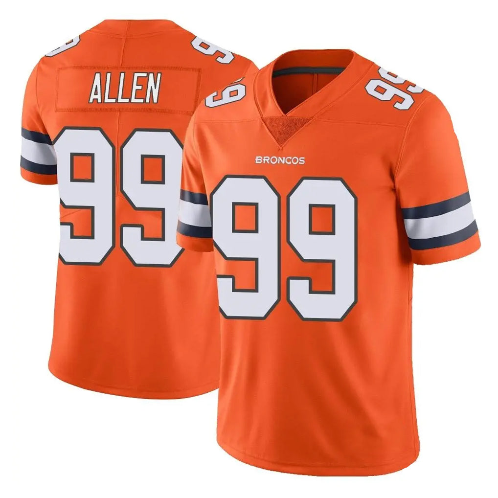 D.Broncos #99 Zach Allen Player Orange Vapor Untouchable Limited Home Game Hdoa Stitched Jerseys