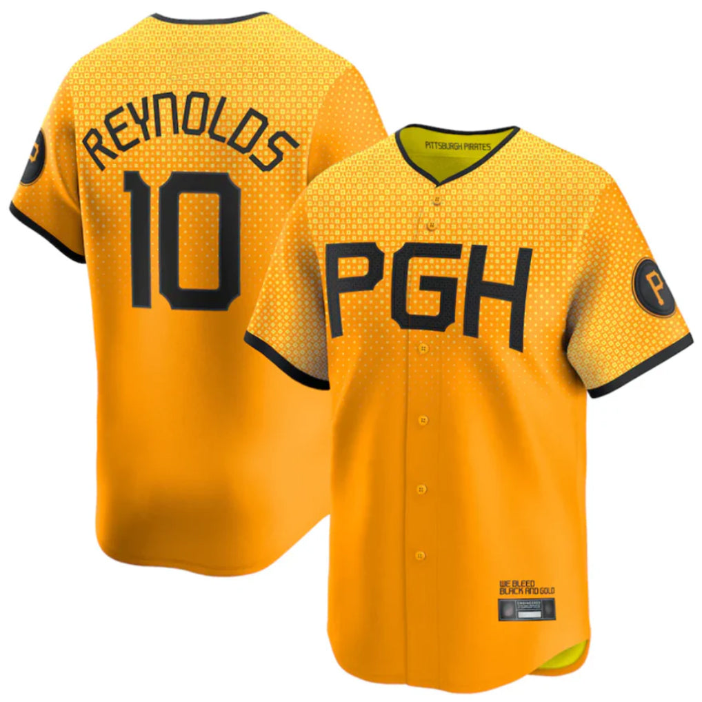 P.Pirates #10 Bryan Reynolds Player Gold City Connect Home Game Hdoa Stitched Jerseys