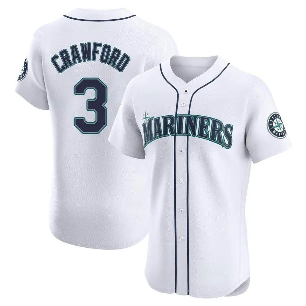 S.Mariners #3 J.P. Crawford Player White Home Limited Elite Hdoa Stitched Jerseys