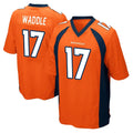 D.Broncos #17 Jaylen Waddle Player Orange Color Home Game Hdoa Stitched Jerseys