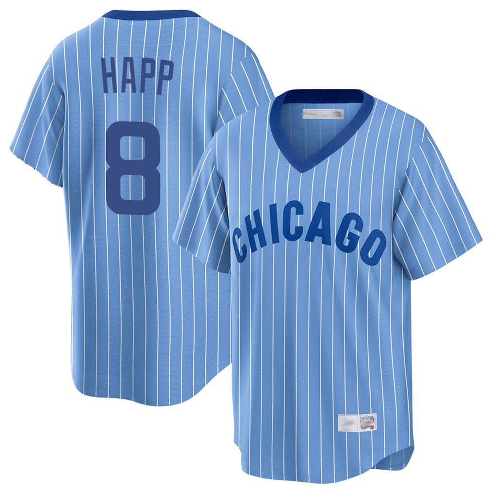 C.Cubs #8 Ian Happ Player Blue T-shirt Cooperstown Collection Limited Hdoa Stitched Jerseys