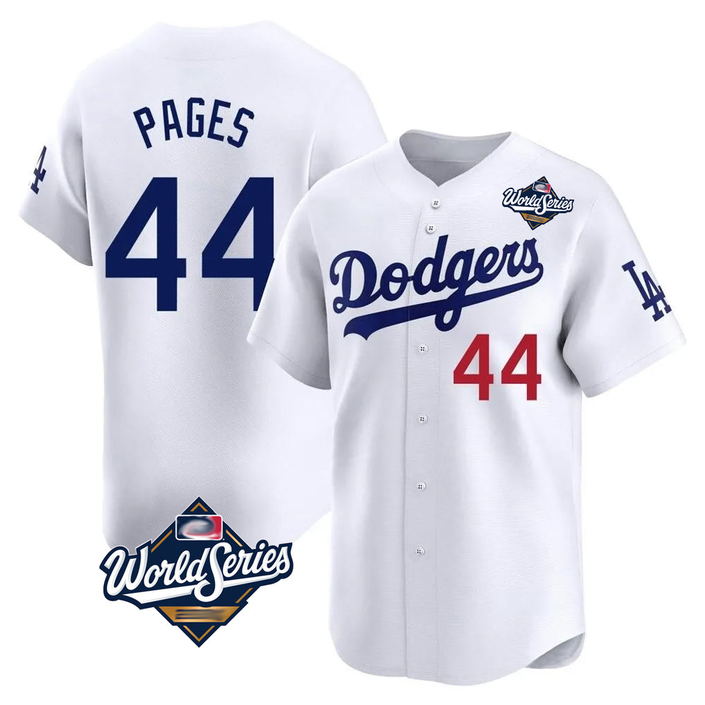 LA.Dodgers #44 Andy Pages Player White World Series Limited Home Hdoa Stitched Jerseys