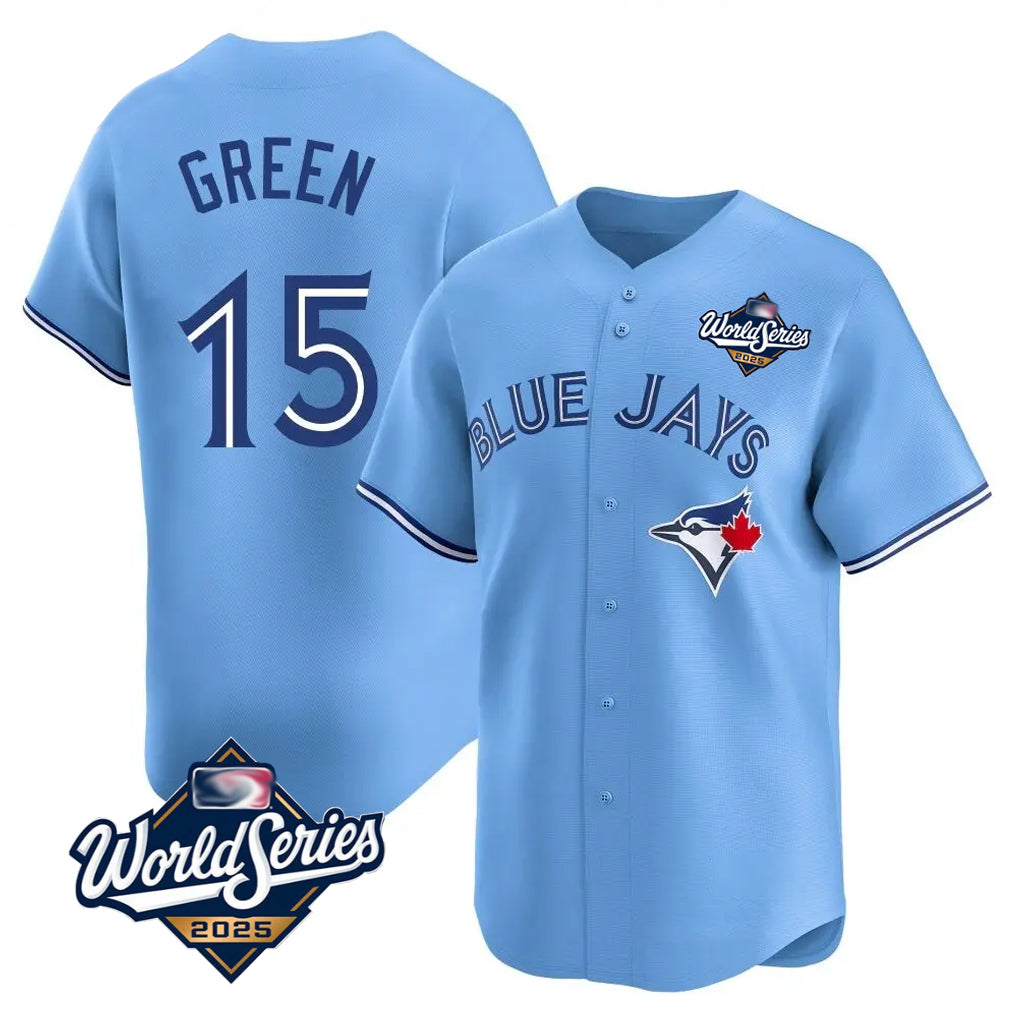 T.Blue Jays #15 Chad Green Player Blue 2025 World Series Game Hdoa Stitched Jerseys